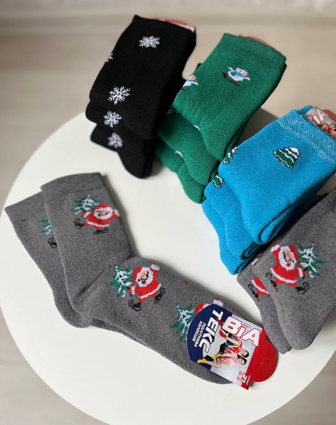 Новорічні шкарпетки махра Р.21 - фото 2