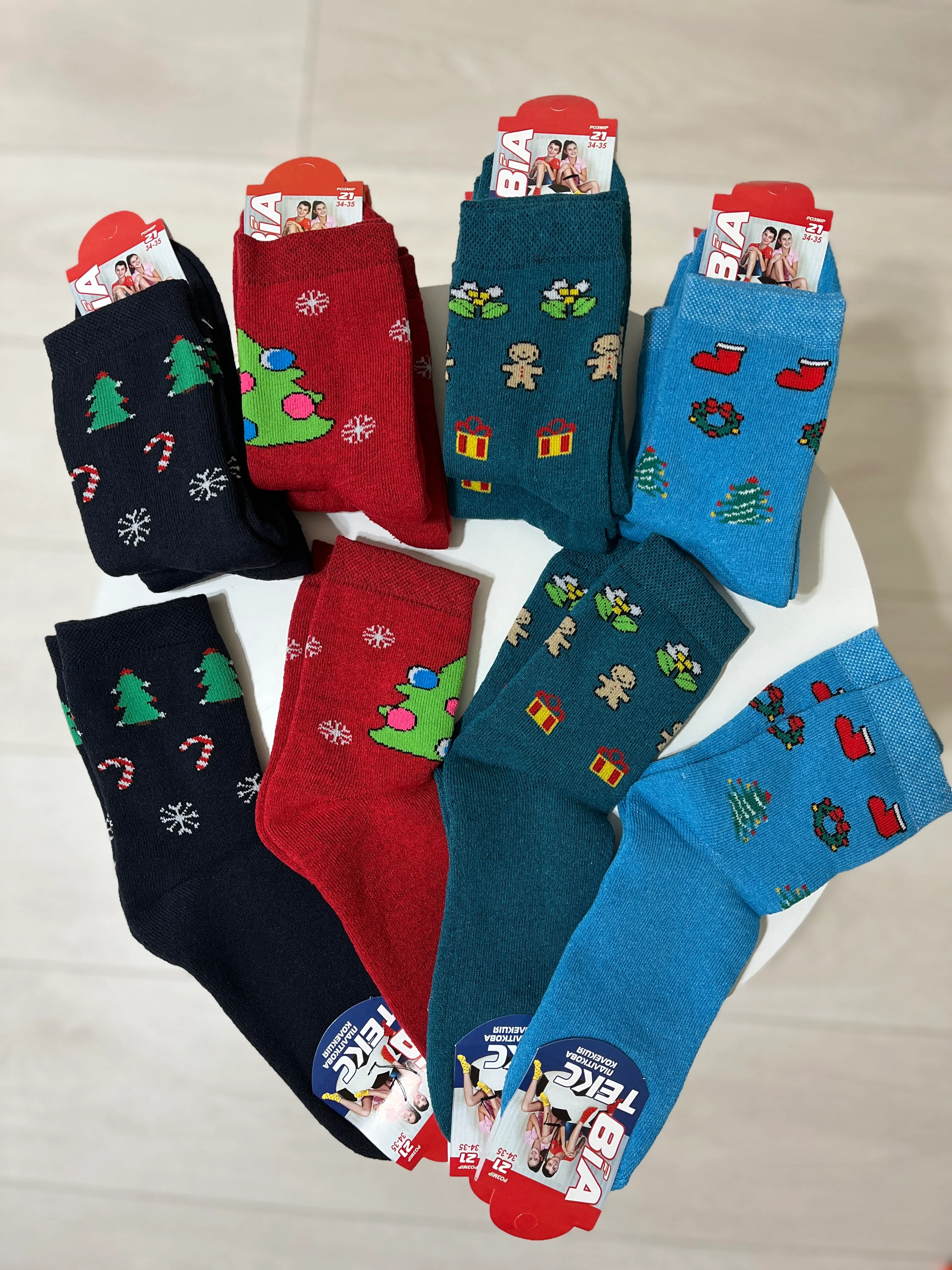 Новорічні шкарпетки махра Р.21 - фото 5